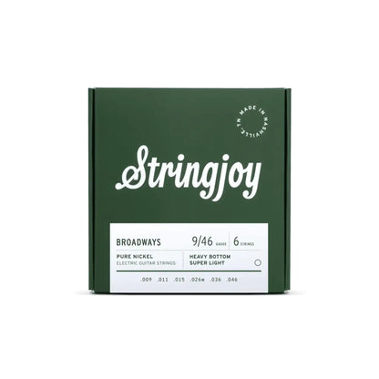 Stringjoy 9-46 Heavy Bottom Super Light Gauge Broadways - Pure Nickel Electric Guitar Strings Guitar Strings Stringjoy Art of Guitar