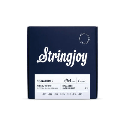 Stringjoy 9-54 7-String Balanced Super Light Gauge Signatures - Nickel Wound Electric Guitar Strings Guitar Strings Stringjoy Art of Guitar