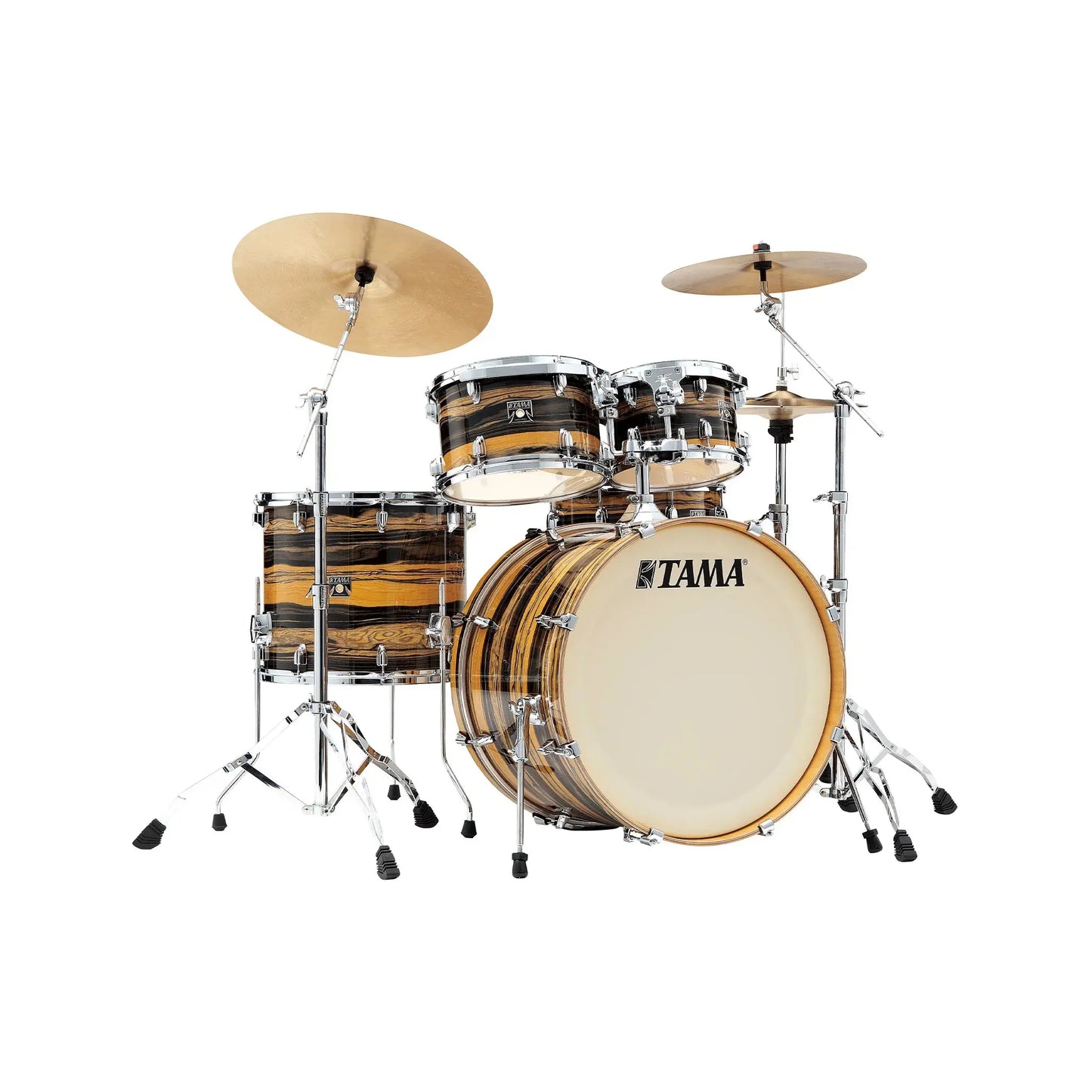 Tama CK52KRS-NET Superstar Classic Maple 5-Piece Drum Shell Kit, Natural Ebony Tiger Wrap Acoustic Drum Kits TAMA Art of Guitar