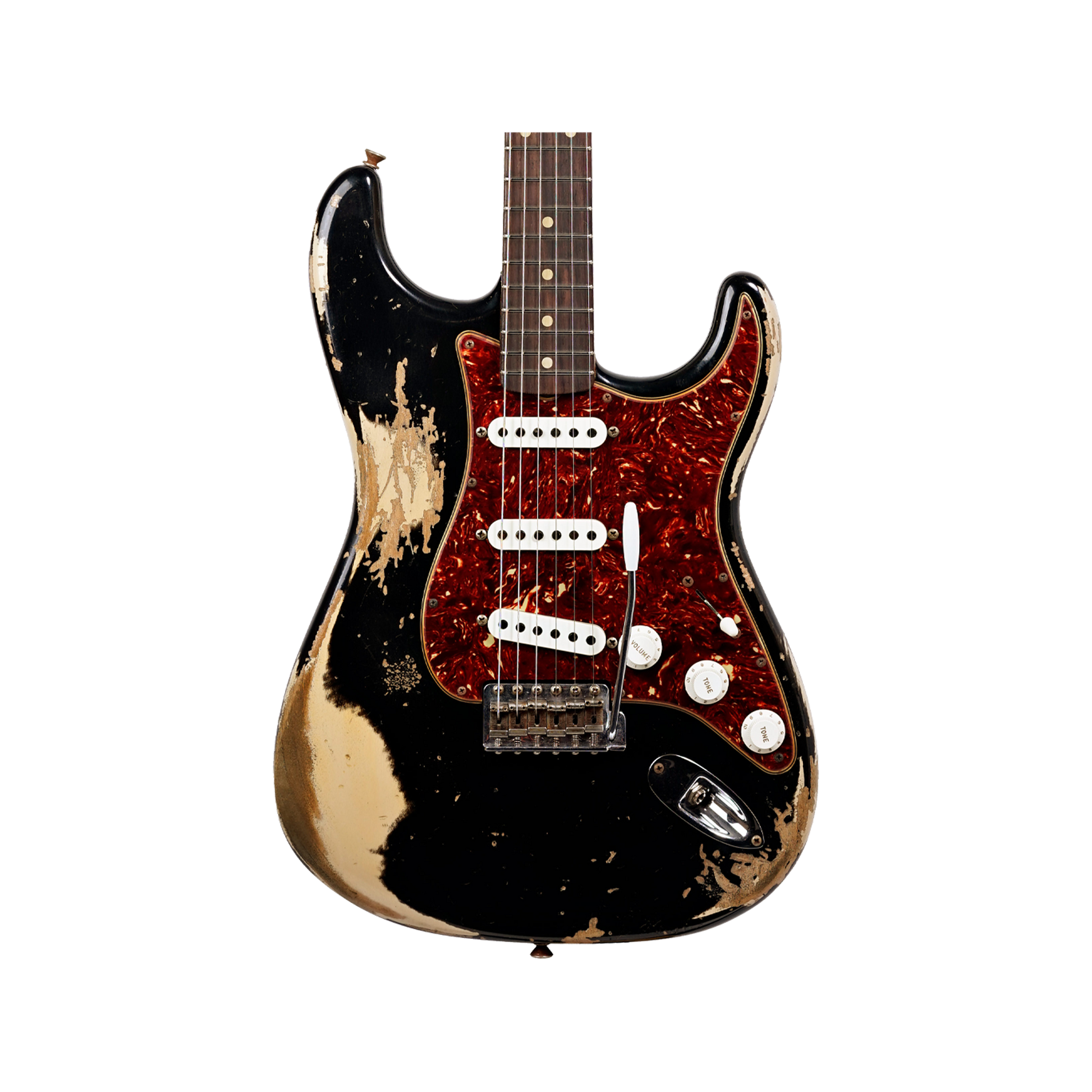 Fender Custom Shop 1961 Stratocaster Heavy Relic Black over Desert Sand Art of Guitar