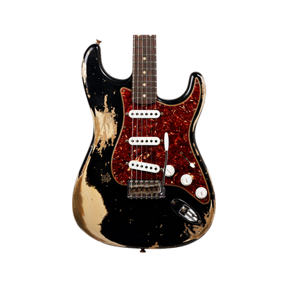 Fender Custom Shop 1961 Stratocaster Heavy Relic Black over Desert Sand Art of Guitar