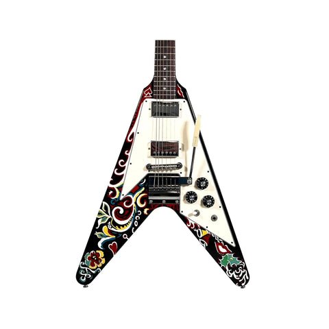 Gibson Jimi Hendrix Psychedelic Flying V Hand Painted 007 Art of Guitar