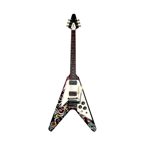Gibson Jimi Hendrix Psychedelic Flying V Hand Painted 007 Art of Guitar