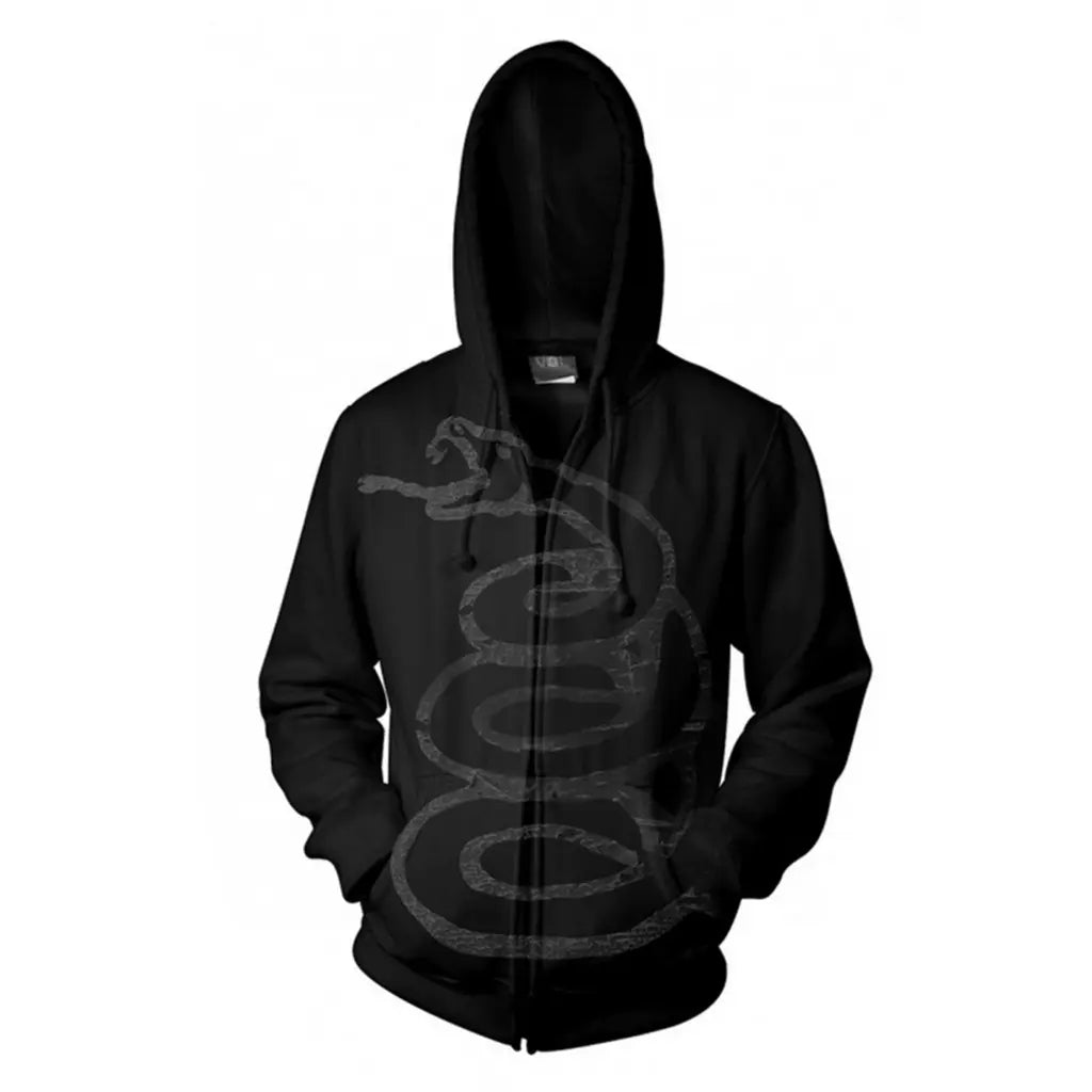 Metallica Black Logo Burnished Hoodie Sweatshirt CAVO